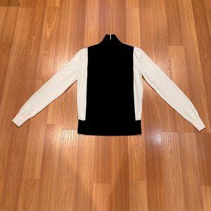 CELINE Women's Ivory and Black mock turtleneck long sleeve, sz US Med, NWOT